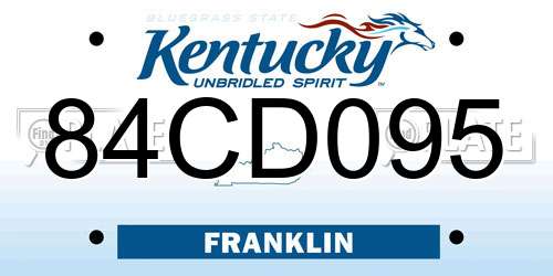 84CD095 Kentucky License Plate