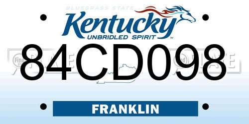 84CD098 Kentucky License Plate