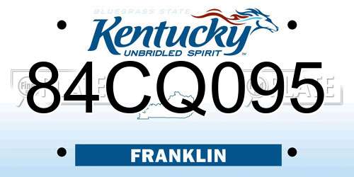 84CQ095 Kentucky License Plate