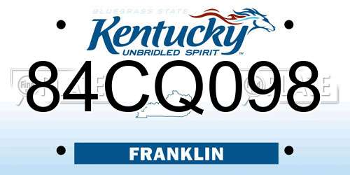 84CQ098 Kentucky License Plate