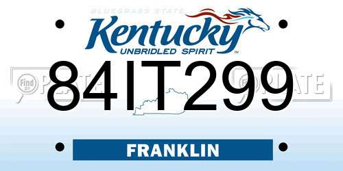 84IT299 Kentucky License Plate