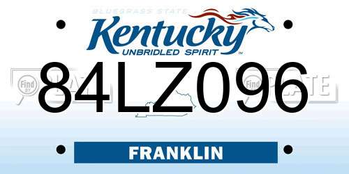 84LZ096 Kentucky License Plate