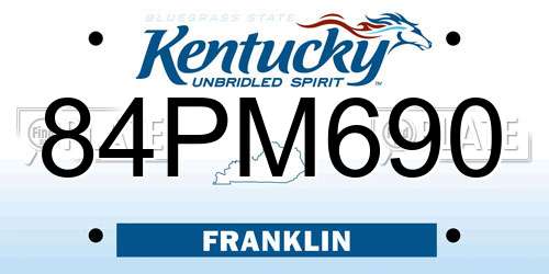 84PM690 Kentucky License Plate