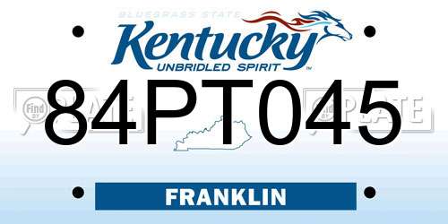 84PT045 Kentucky License Plate