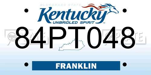 84PT048 Kentucky License Plate