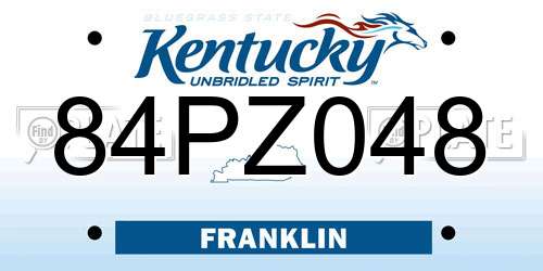 84PZ048 Kentucky License Plate