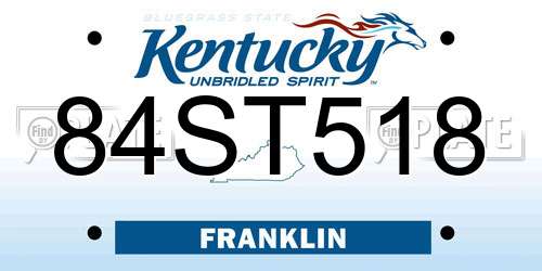 84ST518 Kentucky License Plate