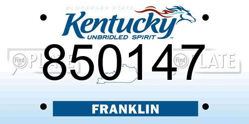 850147 Kentucky License Plate