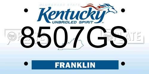 8507GS Kentucky License Plate