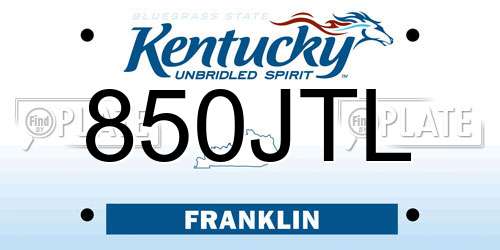 850JTL Kentucky License Plate