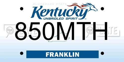 850MTH Kentucky License Plate