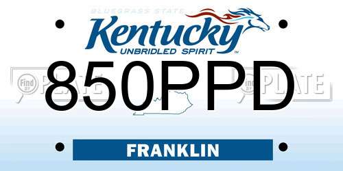 850PPD Kentucky License Plate