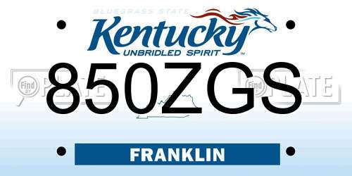 850ZGS Kentucky License Plate