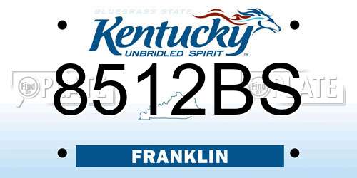 8512BS Kentucky License Plate