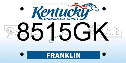 8515GK Kentucky License Plate