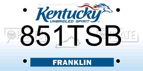 851TSB Kentucky License Plate