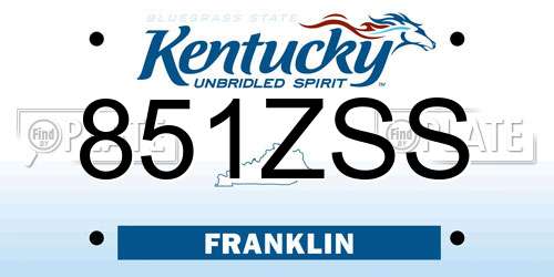 851ZSS Kentucky License Plate