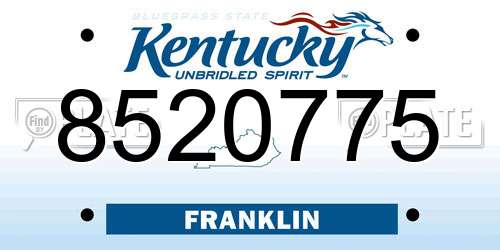 8520775 Kentucky License Plate