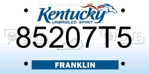85207T5 Kentucky License Plate