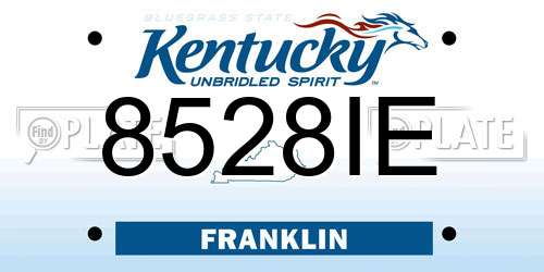 8528IE Kentucky License Plate