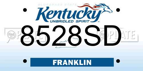 8528SD Kentucky License Plate