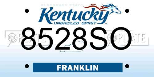 8528SO Kentucky License Plate