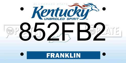 852FB2 Kentucky License Plate