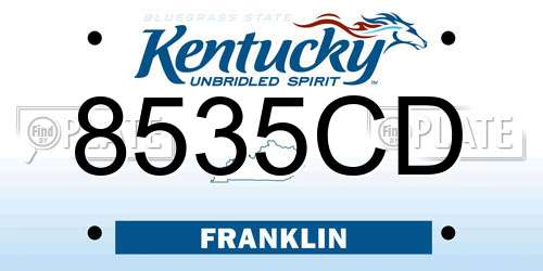 8535CD Kentucky License Plate
