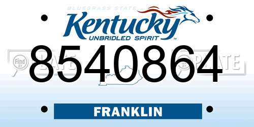 8540864 Kentucky License Plate