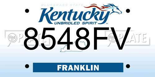 8548FV Kentucky License Plate