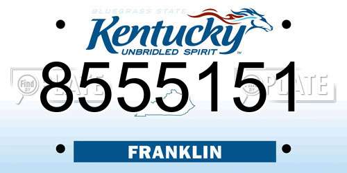 8555151 Kentucky License Plate
