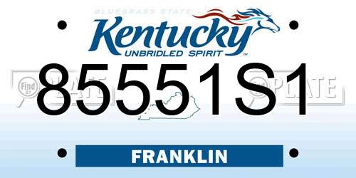 85551S1 Kentucky License Plate