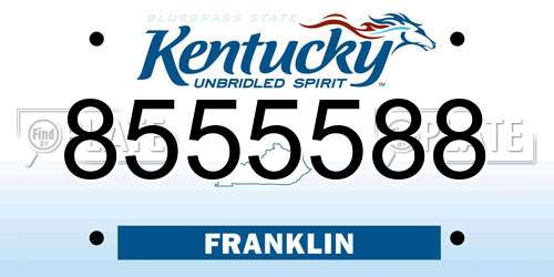 8555588 Kentucky License Plate