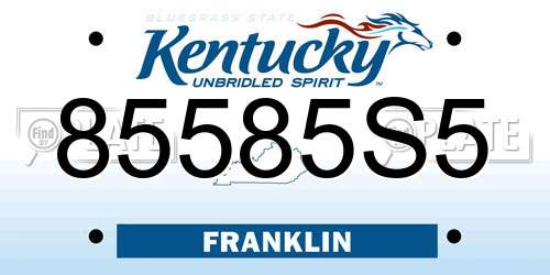 85585S5 Kentucky License Plate