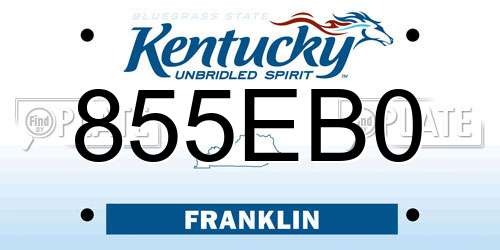 855EB0 Kentucky License Plate