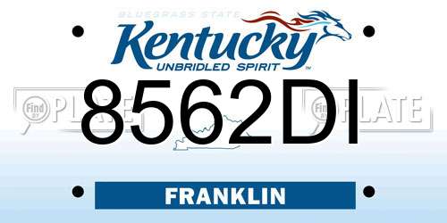 8562DI Kentucky License Plate