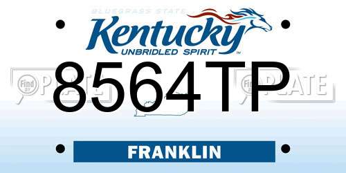 8564TP Kentucky License Plate