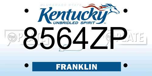 8564ZP Kentucky License Plate