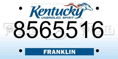 8565516 Kentucky License Plate