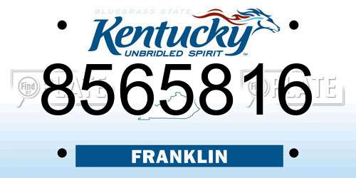 8565816 Kentucky License Plate