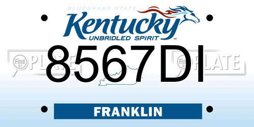 8567DI Kentucky License Plate