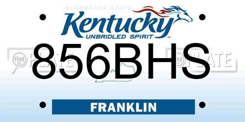 856BHS Kentucky License Plate