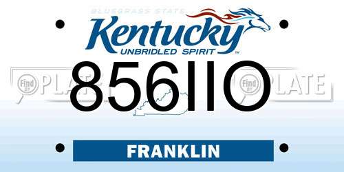 856IIO Kentucky License Plate