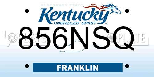 856NSQ Kentucky License Plate