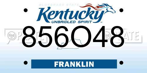 856O48 Kentucky License Plate