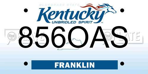 856OAS Kentucky License Plate