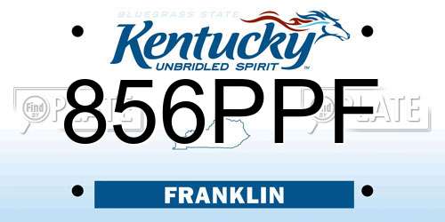 856PPF Kentucky License Plate