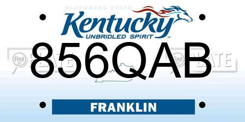 856QAB Kentucky License Plate