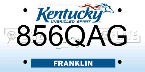 856QAG Kentucky License Plate