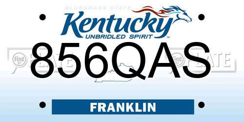 856QAS Kentucky License Plate